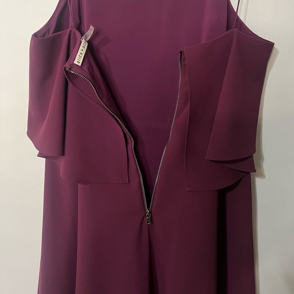 Alice + Olivia Women’s Burgundy Kipp Layered Ruffled Mini Dress Size 6 - Picture 5 of 10